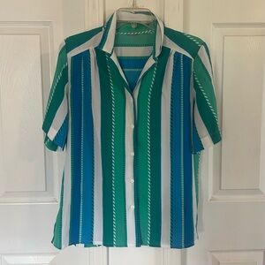 Sea green & Blue Button Down Shirt